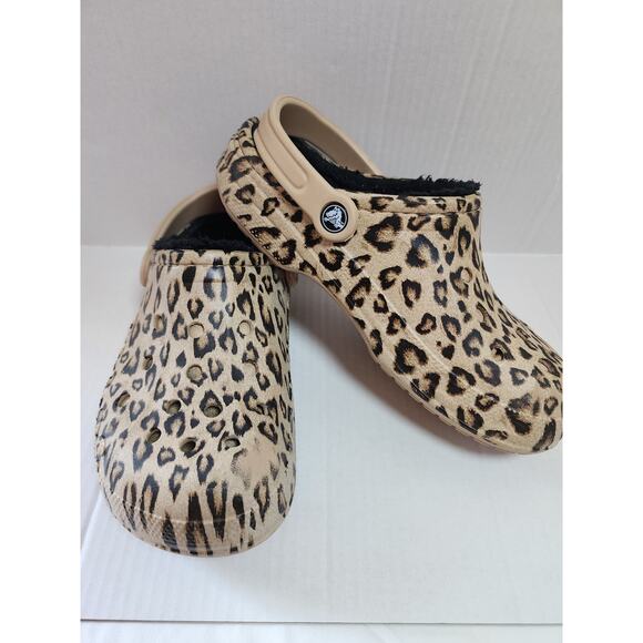 Crocs Women's Size 9 Lined Cheetah Print - Picture 1 of 8